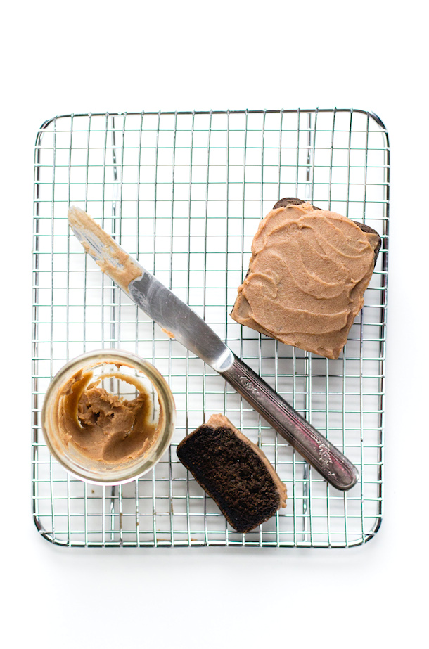 "Chocolate" Carob Bread with Date Caramel Spread (AIP)