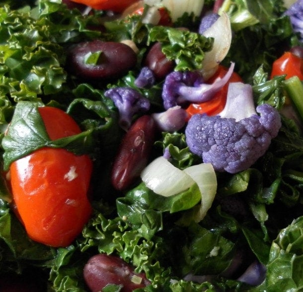 Purple Cauliflower and Kale Salad
