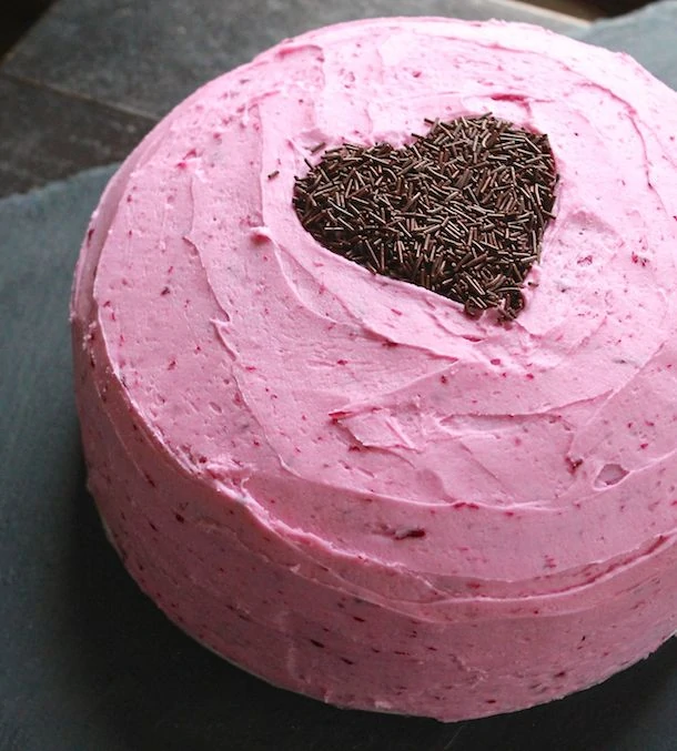 Chocolate Beet Cake with Natural Pink Buttercream Frosting (gluten-free)