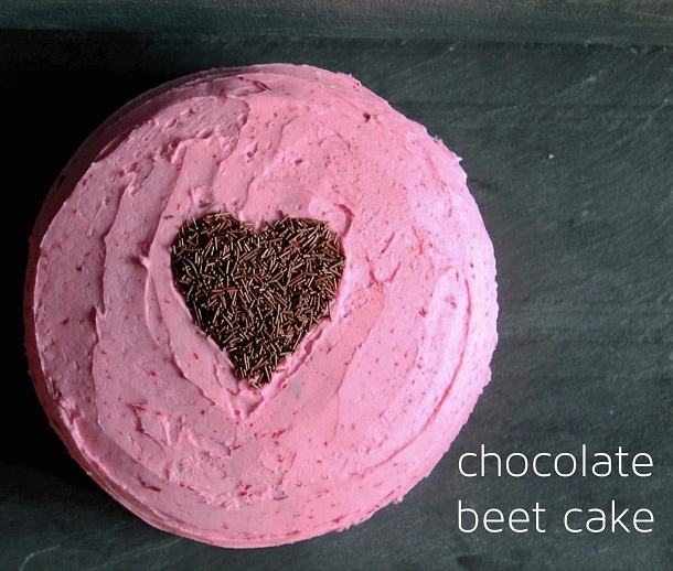 Gluten-Free Chocolate Beet Cake | with naturally dyed pink buttercream frosting