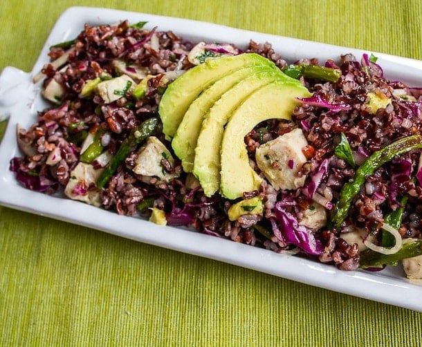 Black Rice Salad with Avocado & Spring Vegetables