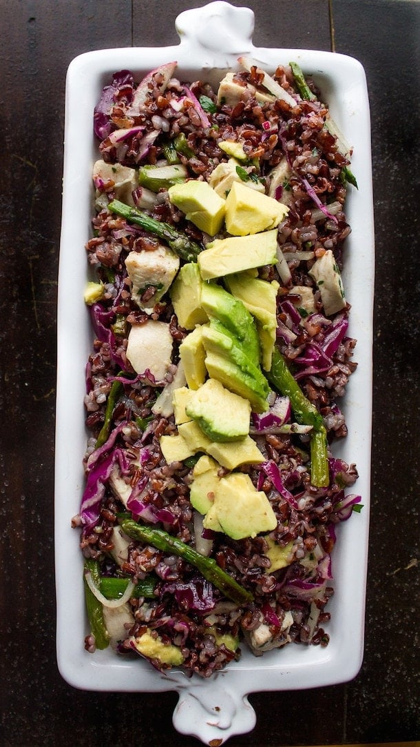 Black Rice Salad with Avocado & Spring Vegetables