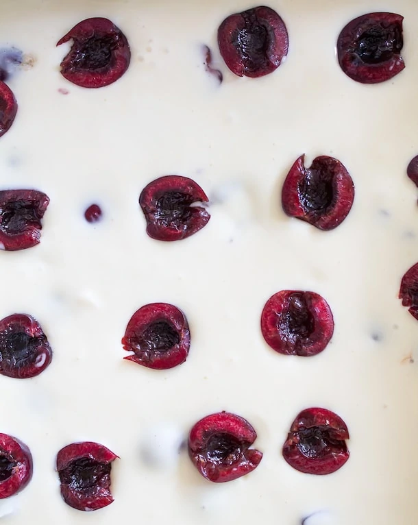 Cherry Cheesecake Bars with Coconutty Shortbread Crust {gluten free}