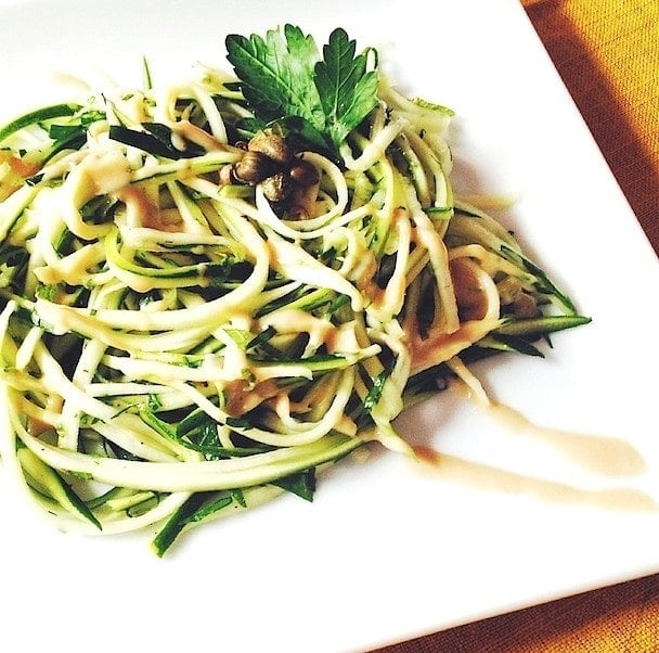 Zucchini Noodles with Fresh Herbs + Tahini | heartbeet kitchen