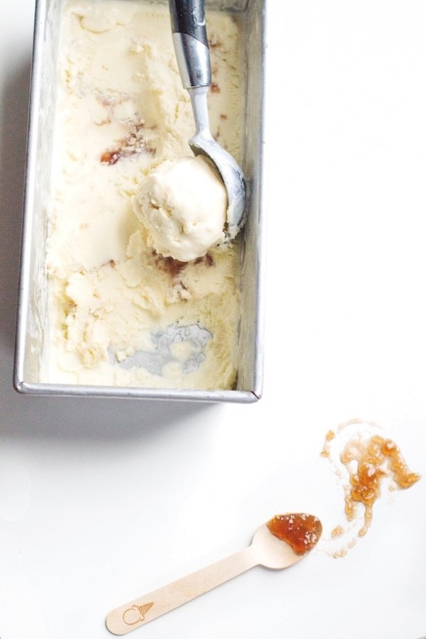 Olive Oil Ice Cream with Jam Swirl • Heartbeet Kitchen