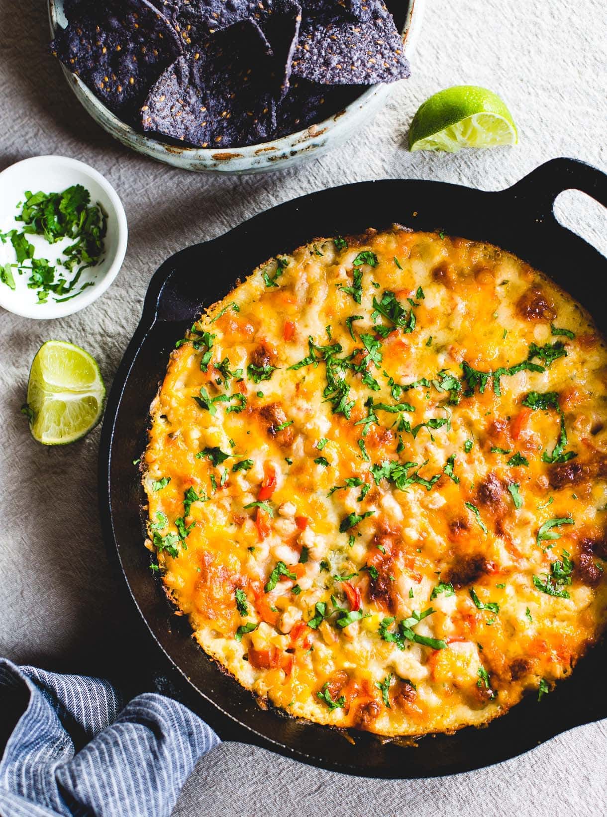 Skillet White Chicken Chili Dip • Heartbeet Kitchen