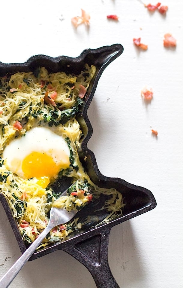 Spaghetti Squash Hash | with bacon & kale (gluten-free, paleo)