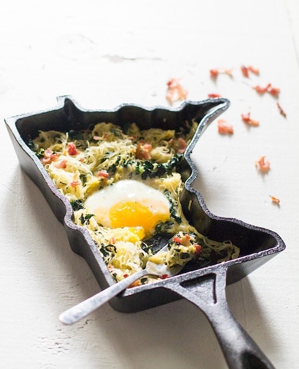 Spaghetti Squash Hash with Bacon & Kale | gf, paleo