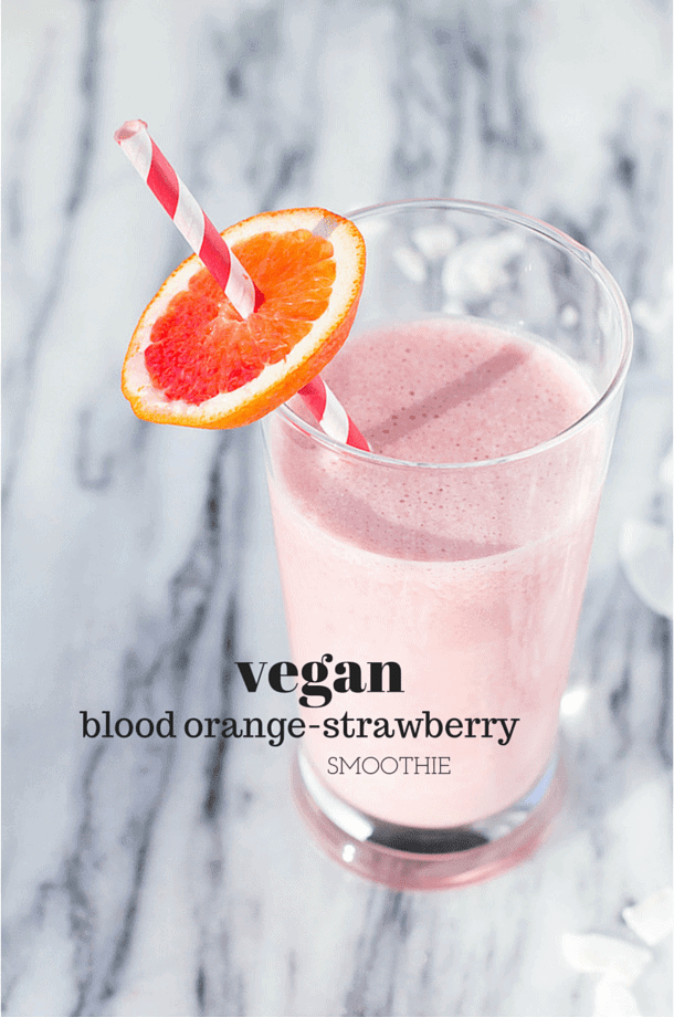 Blood Orange-Strawberry Smoothie : made with coconut milk