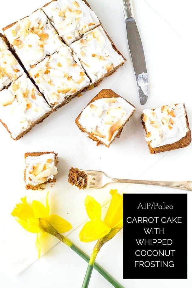 Carrot Cake with Whipped Coconut Frosting {AIP, Paleo}