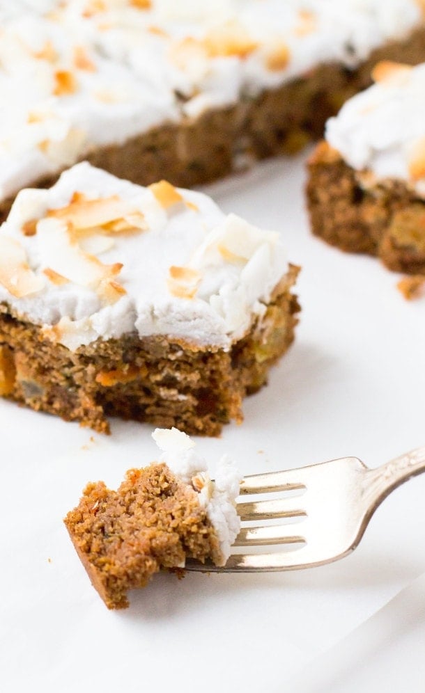 AIP/Paleo Carrot Cake with Whipped Coconut Frosting (nut-free too)