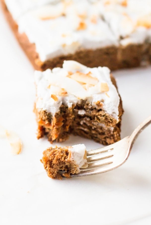 AIP/Paleo Carrot Cake with Whipped Coconut Frosting ~ so delicious, moist & full of flavor.