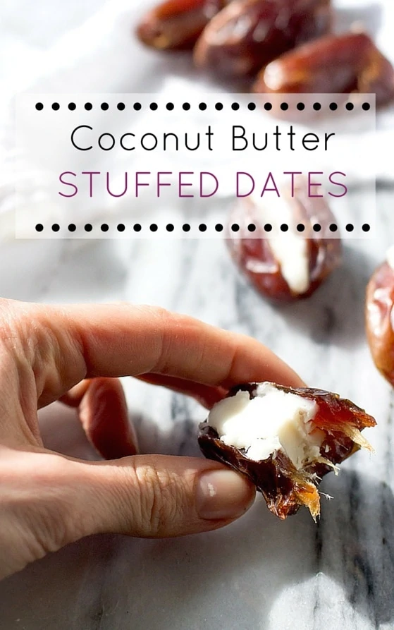  Coconut Butter Stuffed Dates ~ best 2 ingredient treat | AIP, Paleo