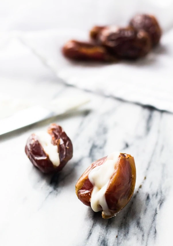 Coconut Butter Stuffed Dates: best 2 ingredient AIP/Paleo treat ever.