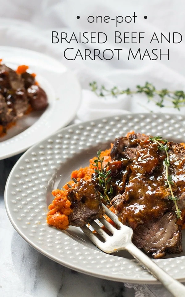  Slow Cooker Beef Roast with Creamy Carrot Mash - easy one pot meal: Paleo, AIP, gluten-free