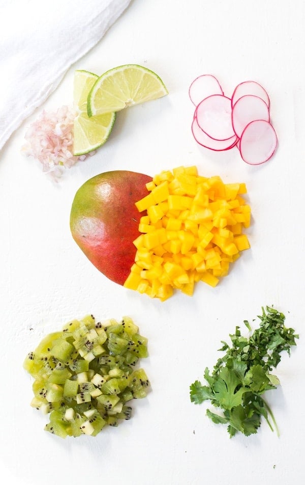 Fish Taco Lettuce Wraps with Mango Kiwi Salsa {AIP, Paleo}