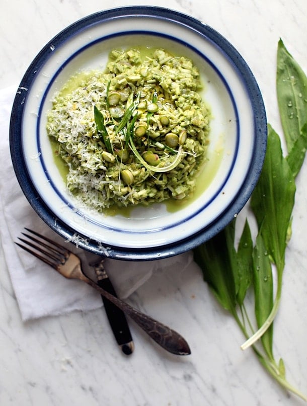 Grain-Free Risotto with Asparagus Ramp Sauce