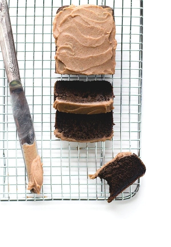 Double Chocolate Loaf with Peanut Butter Cream Cheese Spread Recipe