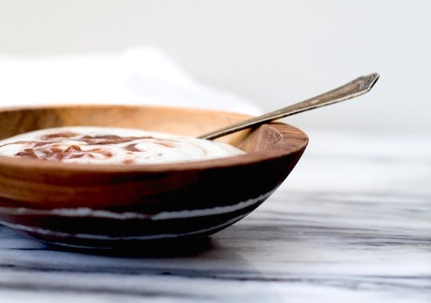 Homemade Coconut Milk Yogurt Bowl with Rhubarb Jam {paleo}