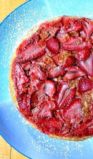  Gluten-Free Strawberry Rhubarb Upside Down Cake