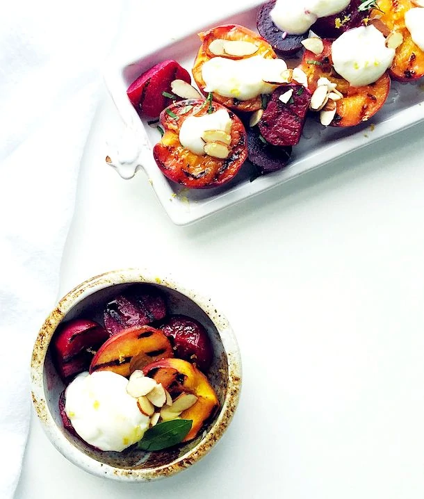 Grilled Peaches & Beets with Ricotta & Honey
