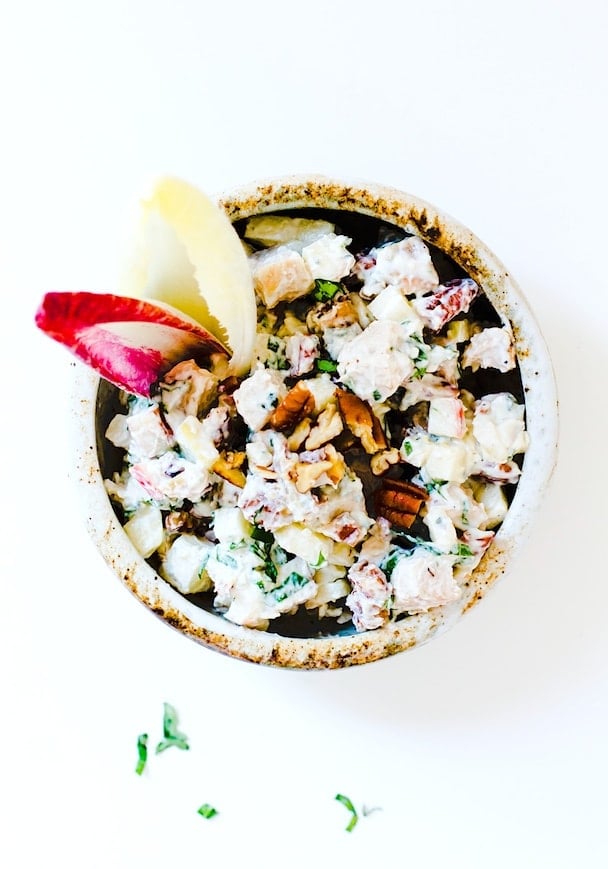 Creamy Autumn Chicken Salad with Apples & Pecans {recipe}