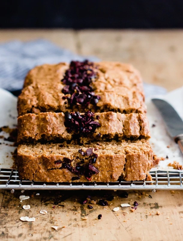 Vanilla Almond Butter Bread with Cacao Nibs {gluten-free}