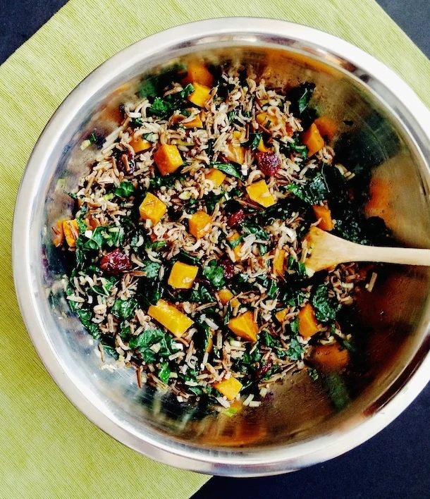 Wild Rice and Butternut Squash Salad with Maple Balsamic Dressing 