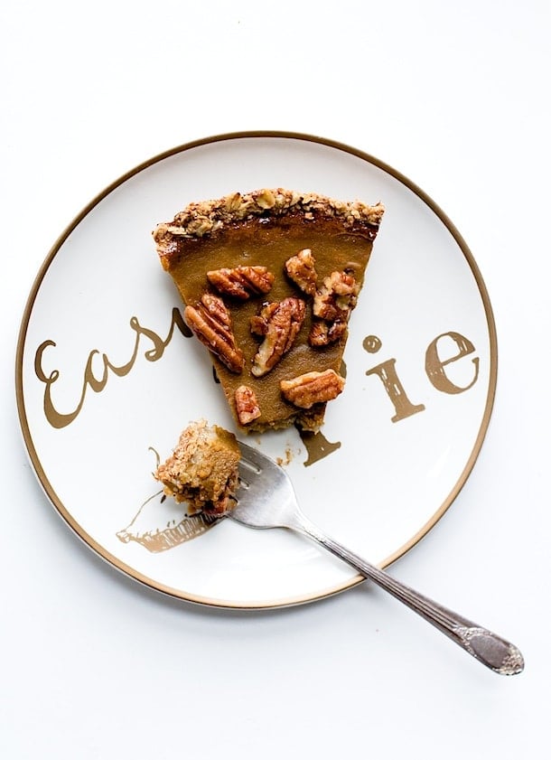 Butternut Squash Pie with Candied Pecans {gluten-free, dairy-free}