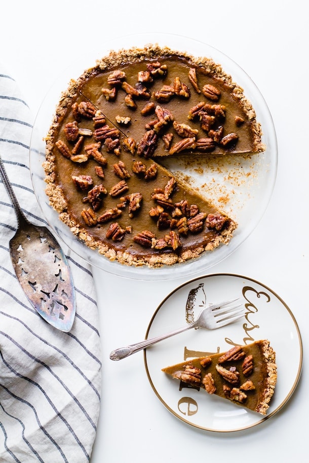 Winter Squash Pie with Candied Pecans {gluten-free, dairy-free}