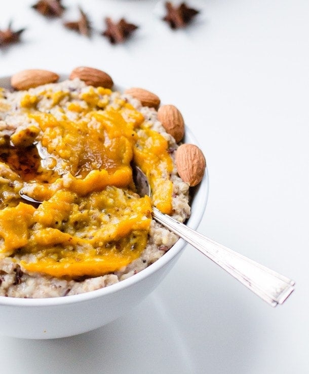 Chai Porridge with Roasted Kabocha Squash (vegan)