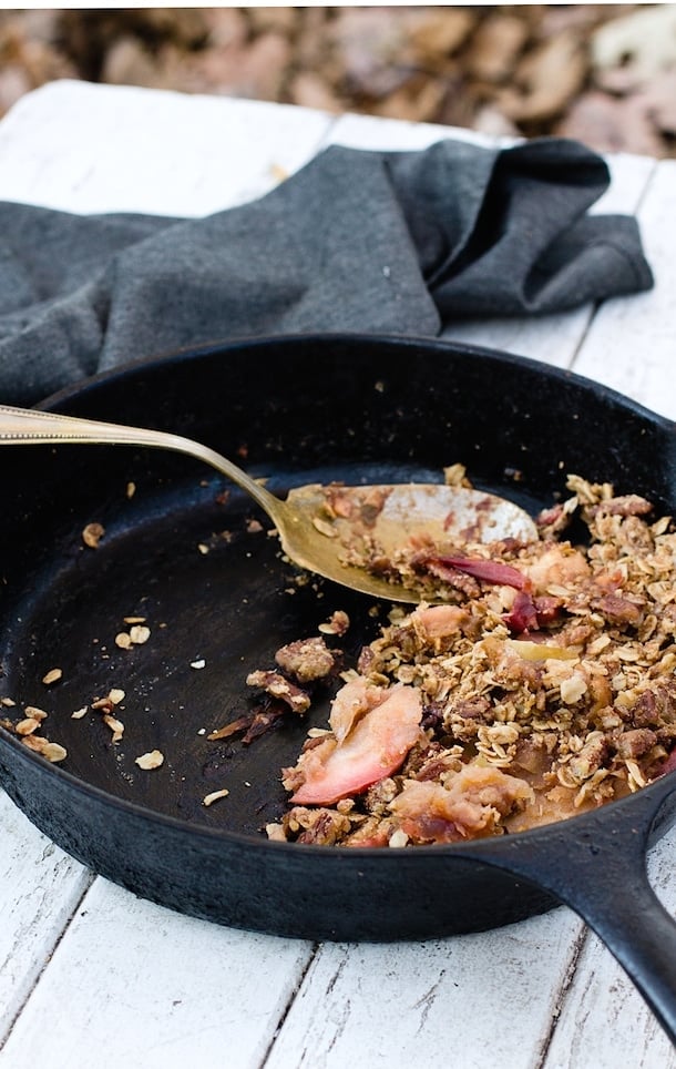 Campfire Apple Crisp (made in cast-iron skillet)