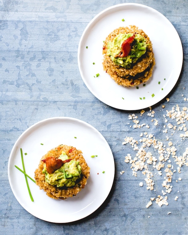 Bacon Oatmeal Fritters with Avocado (recipe)