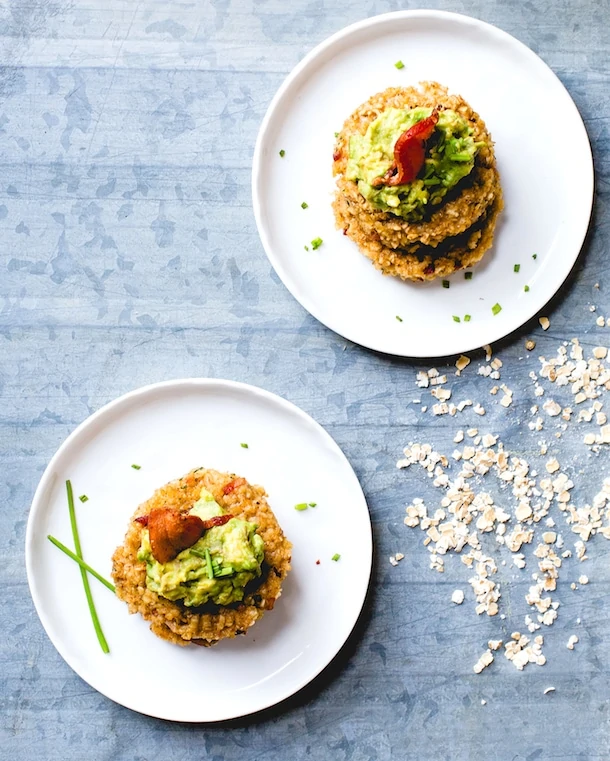 Bacon Oatmeal Fritters with Avocado (recipe)