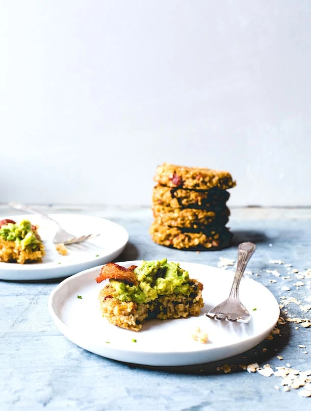 Bacon Oatmeal Fritters with Avocado | gluten-free, dairy-free