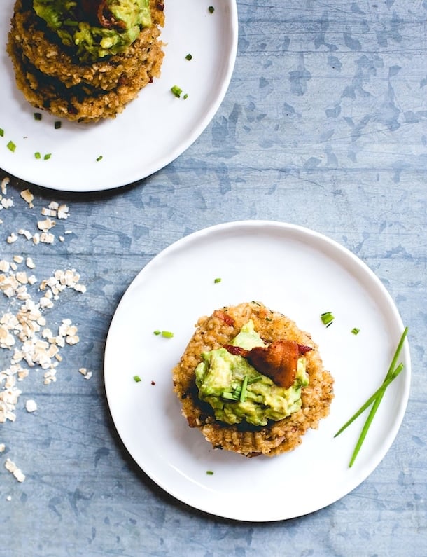 Bacon Oatmeal Fritters with Avocado