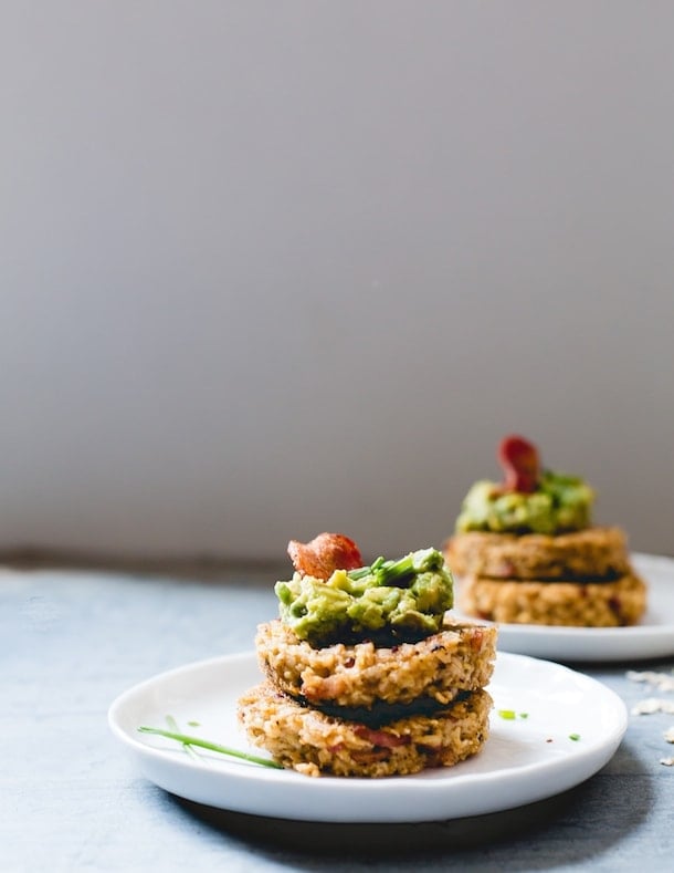Bacon Oatmeal Fritters with Avocado: gluten-free, dairy-free