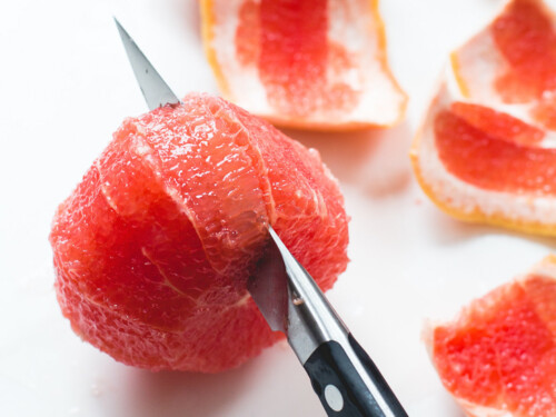 pairing knife cutting a grapefruit