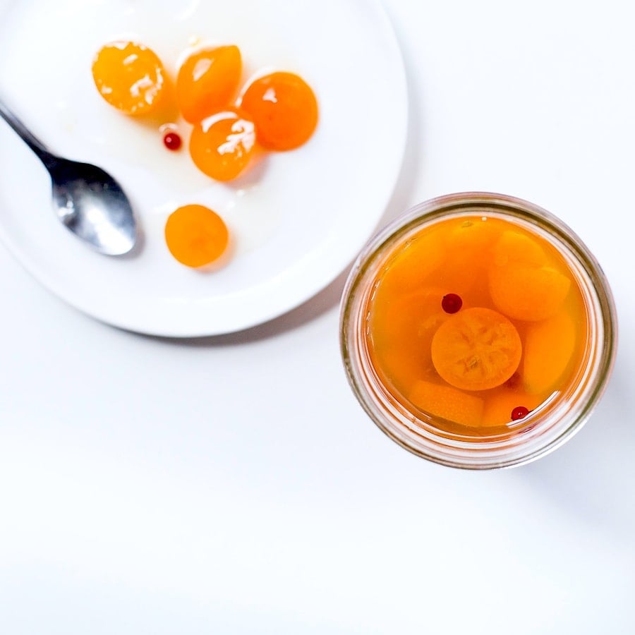 Pickled Kumquats with Pink Peppercorns