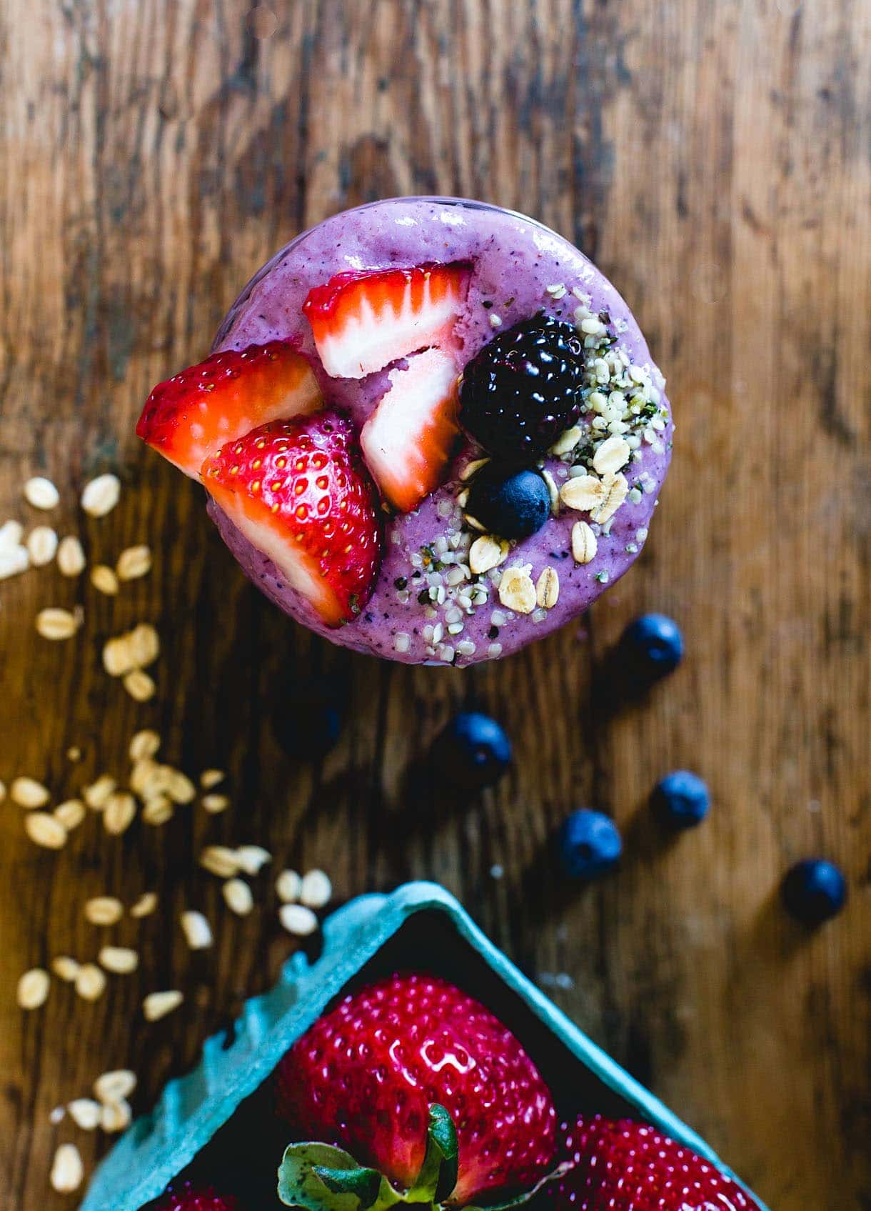 Honey Triple Berry & Soaked Oats Smoothie {recipe}