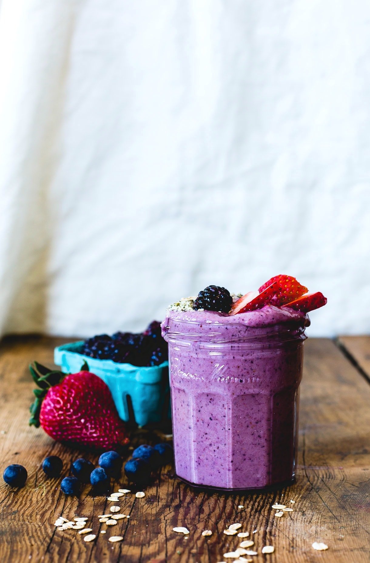 Honey Triple Berry & Soaked Oats Smoothie {recipe}
