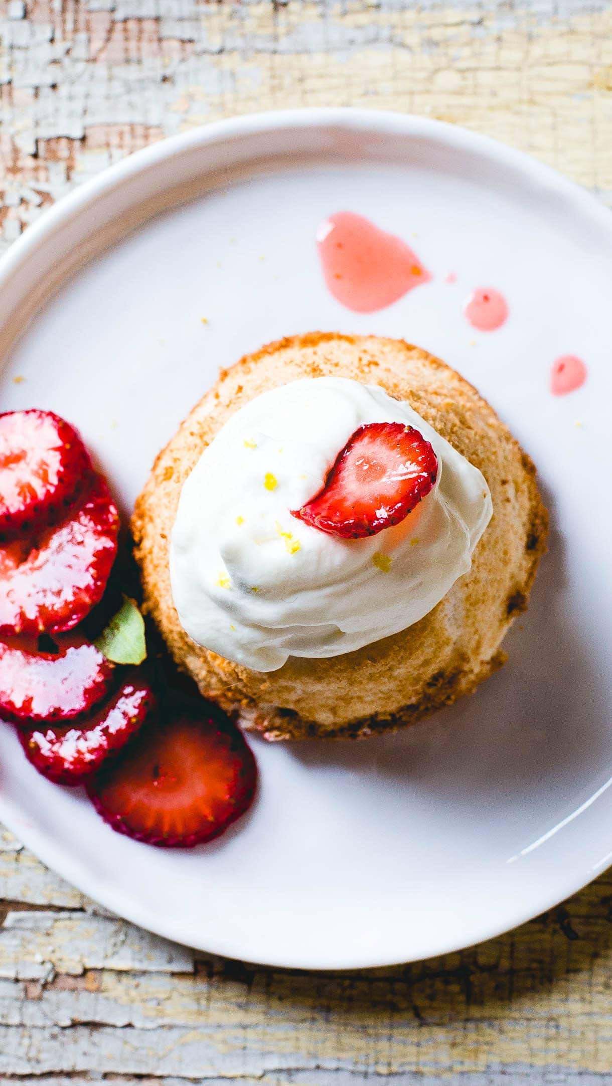 Grain-Free Angel Food Cake with Strawberries & Lemon Cream