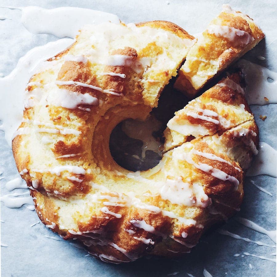 Yellow Split Pea Flour Bundt Cake with Lemon Icing