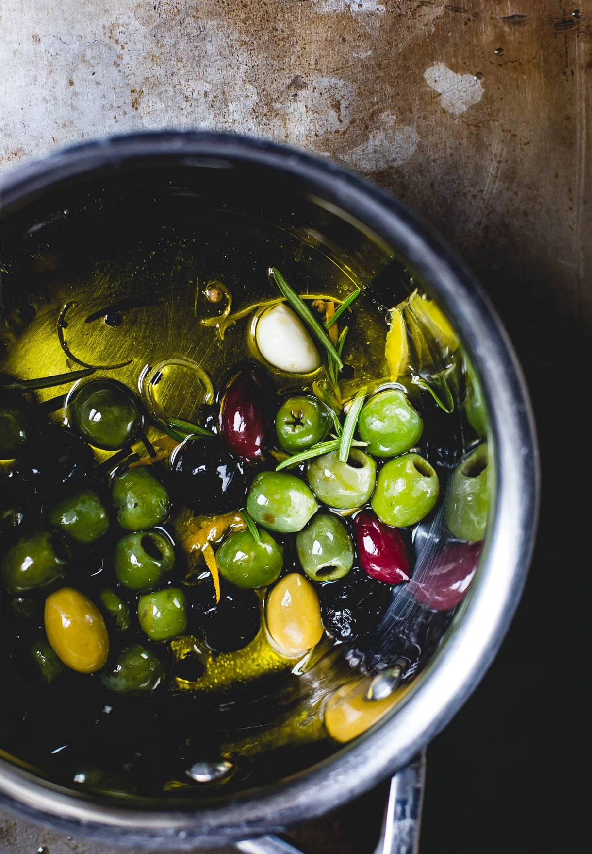 Gin-Infused Warm Olives