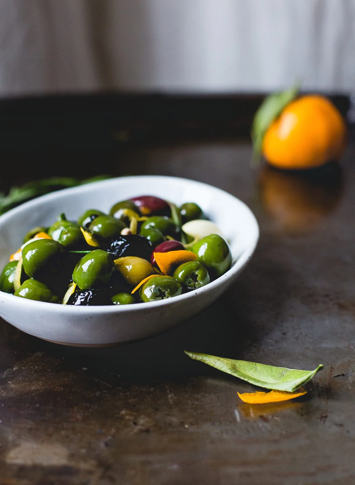 Warm Olives with Citrus, Rosemary, and Gin {recipe}