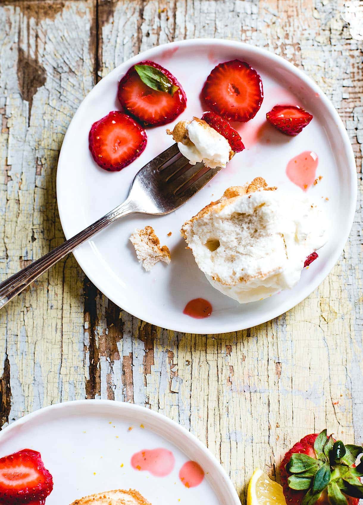 Grain-Free, Gluten-Free Angel Food Cake with Lemon Whipped Cream & Strawberries