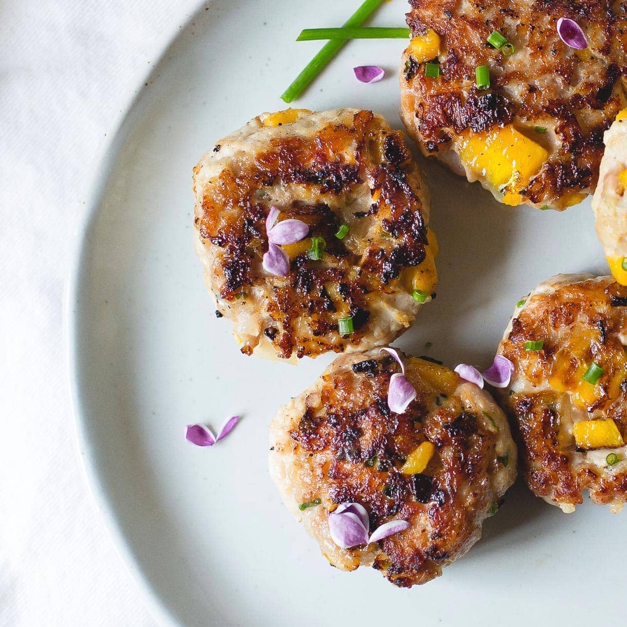 Mango Chicken Breakfast Sausages ~ savory and full of protein.