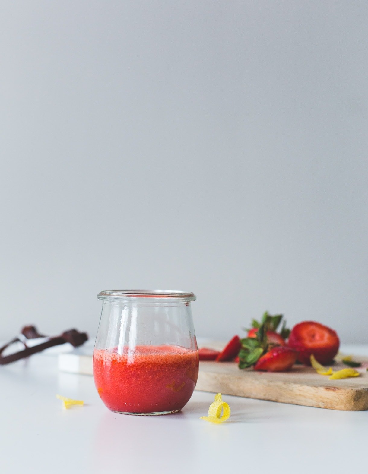 Strawberry French 75 Cocktail {heartbeet kitchen blog} - naturally sweetened with a touch of maple syrup