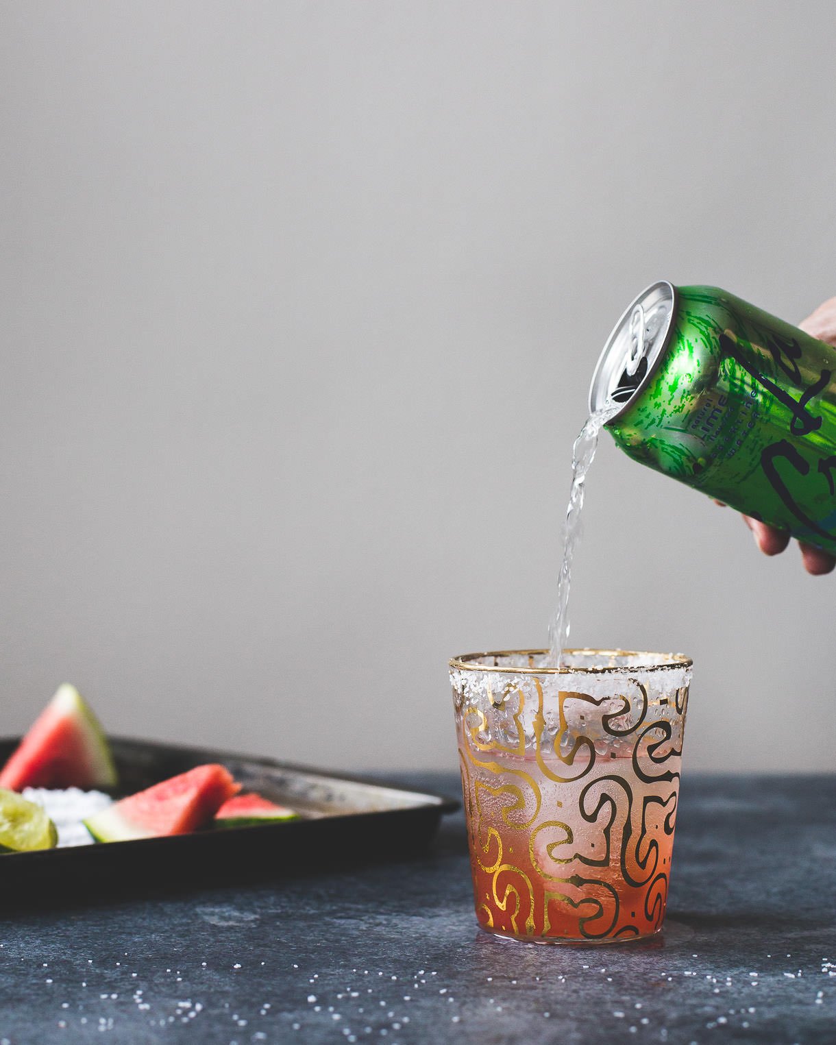 salty watermelon shrub elixir {sweetened with maple}