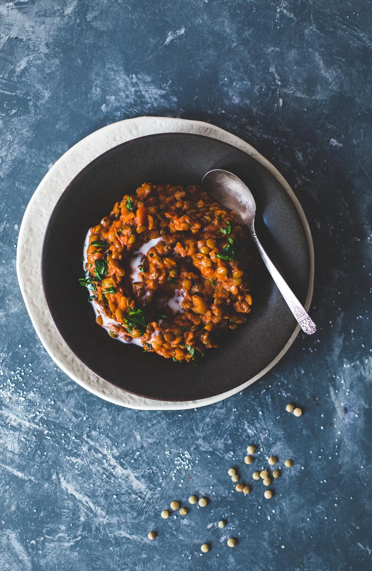 Smoky Tomato Lentils cooked in Coconut Milk {gluten-free, dairy-free}